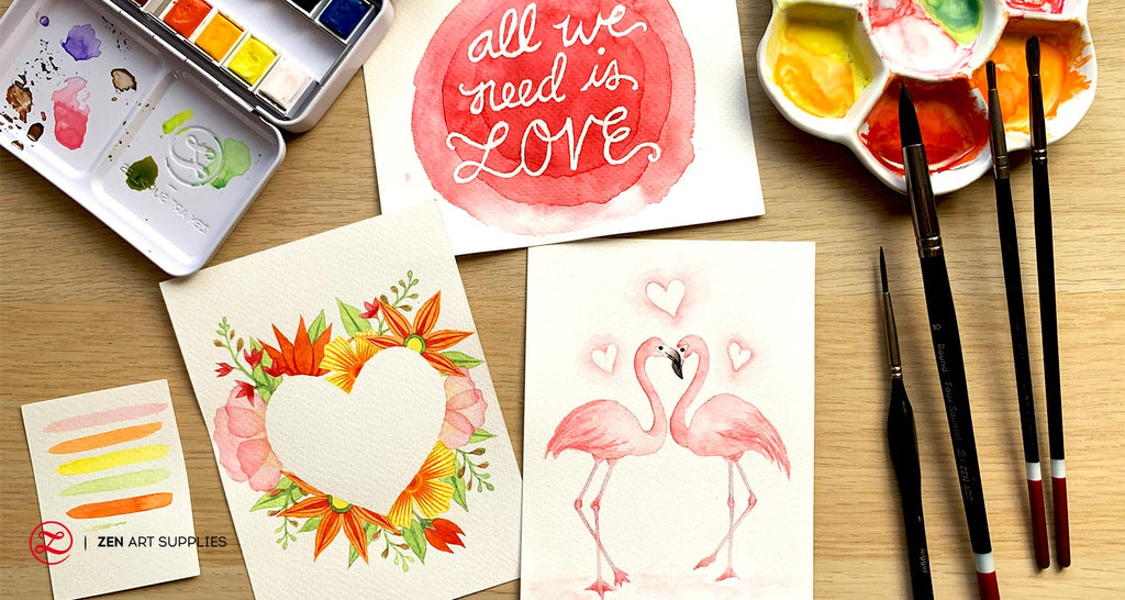 Watercolor Valentine's Day Card Ideas You Can Make – ZenARTSupplies