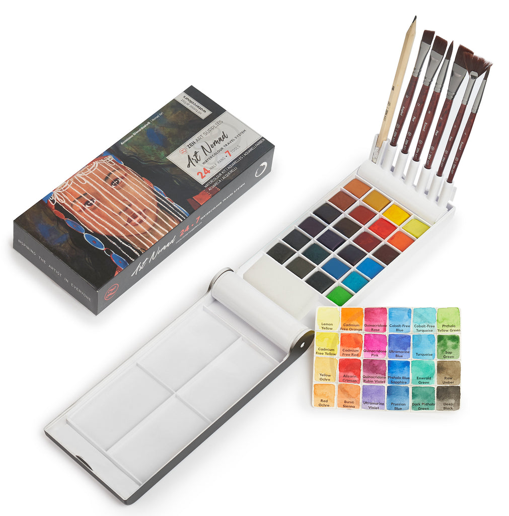 Water Color Brush Pen Set 12 Pcs Water Paint Brushes Refillable