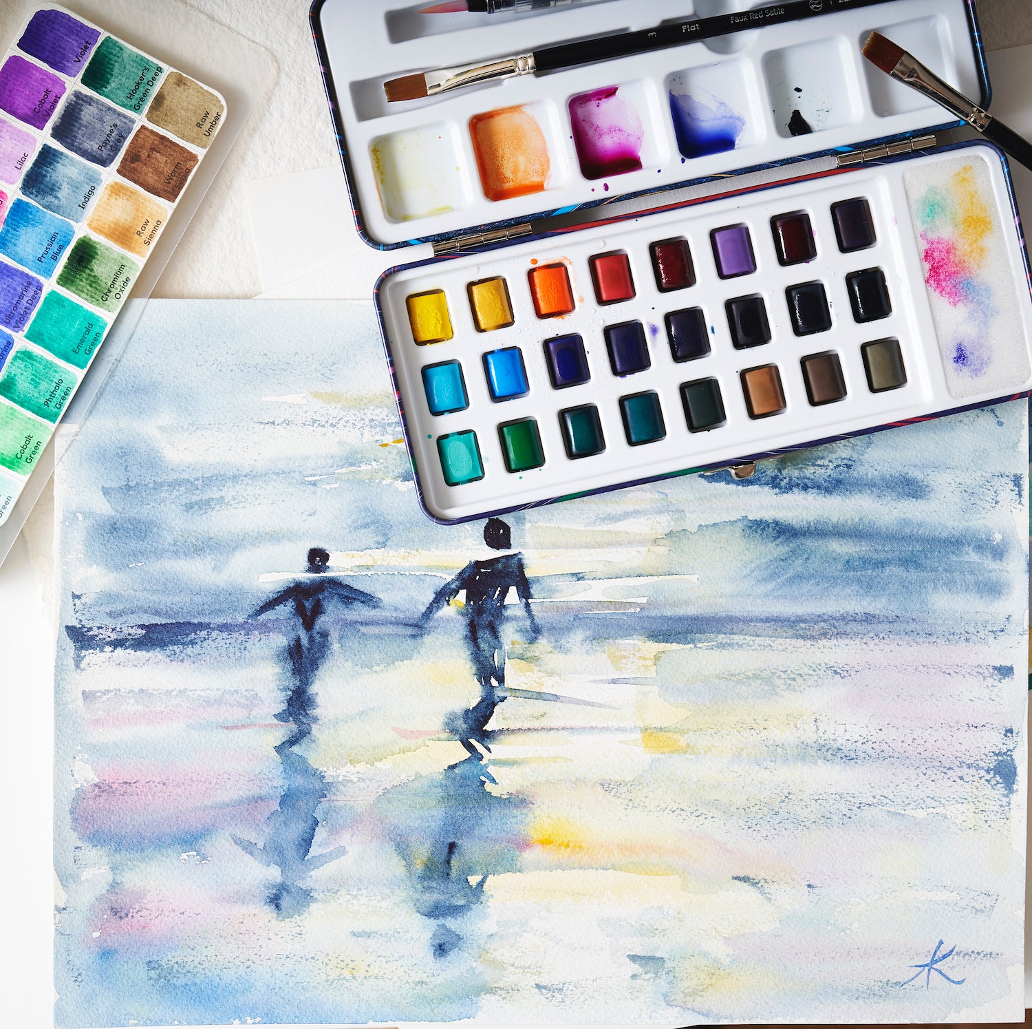 Travel Watercolor Paint Set 12 Vibrant Colors – ZenARTSupplies