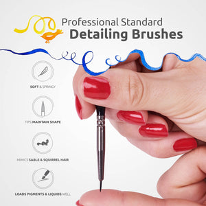 Fine Tip Round 0 Detail Art Paint Brushes - 4pcs/set – D'Artisan Shoppe