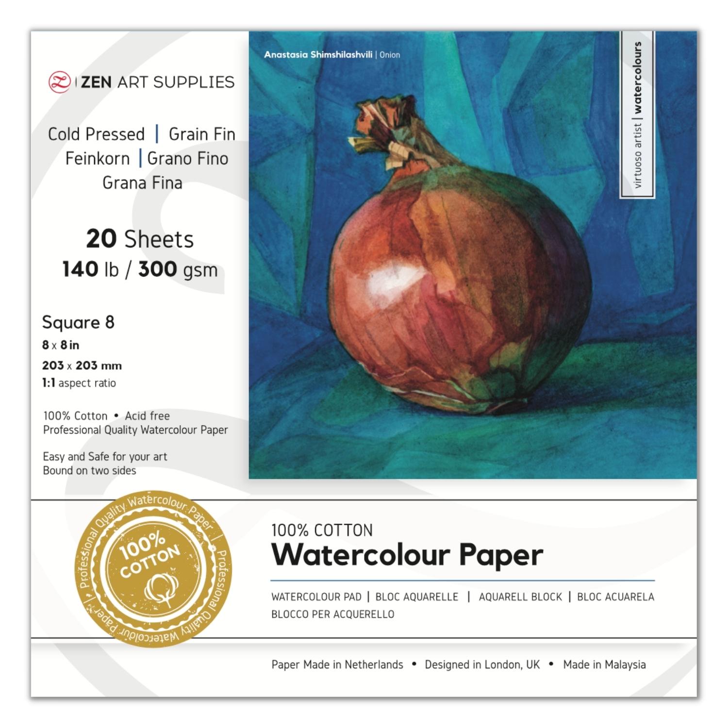 100% Cotton Professional Watercolor Paper 20Sheets 300g Aquarelle