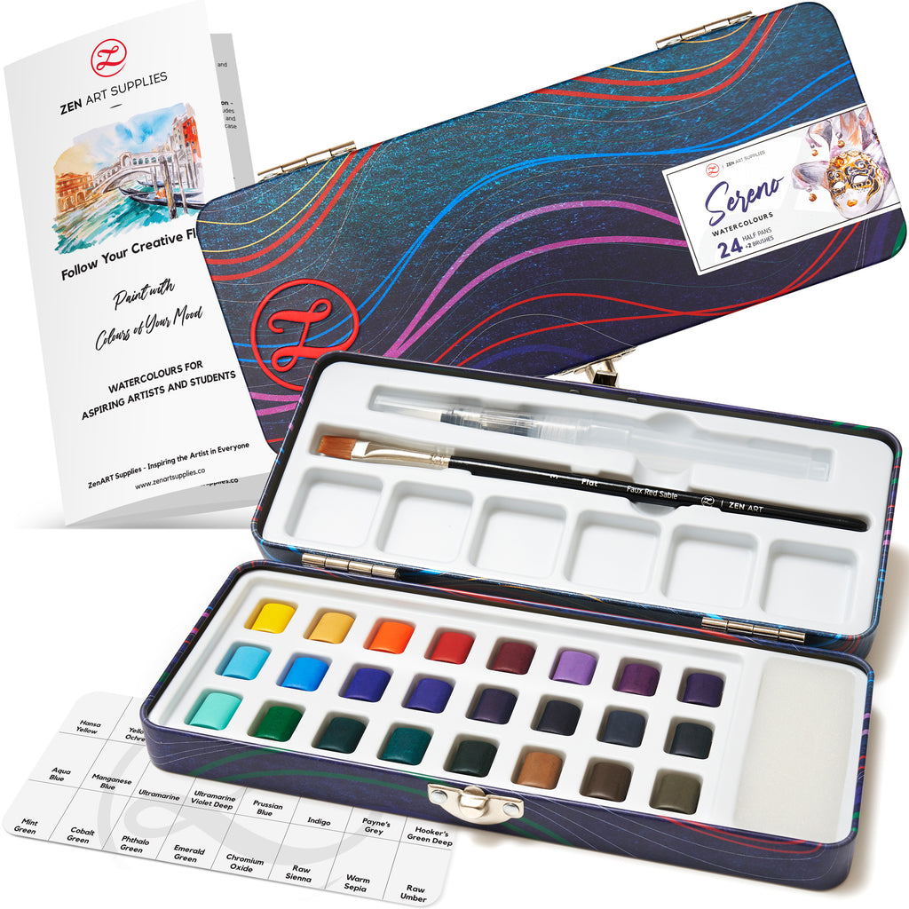 Watercolor Paint Set, 100 Vivid Colors in Portable Box