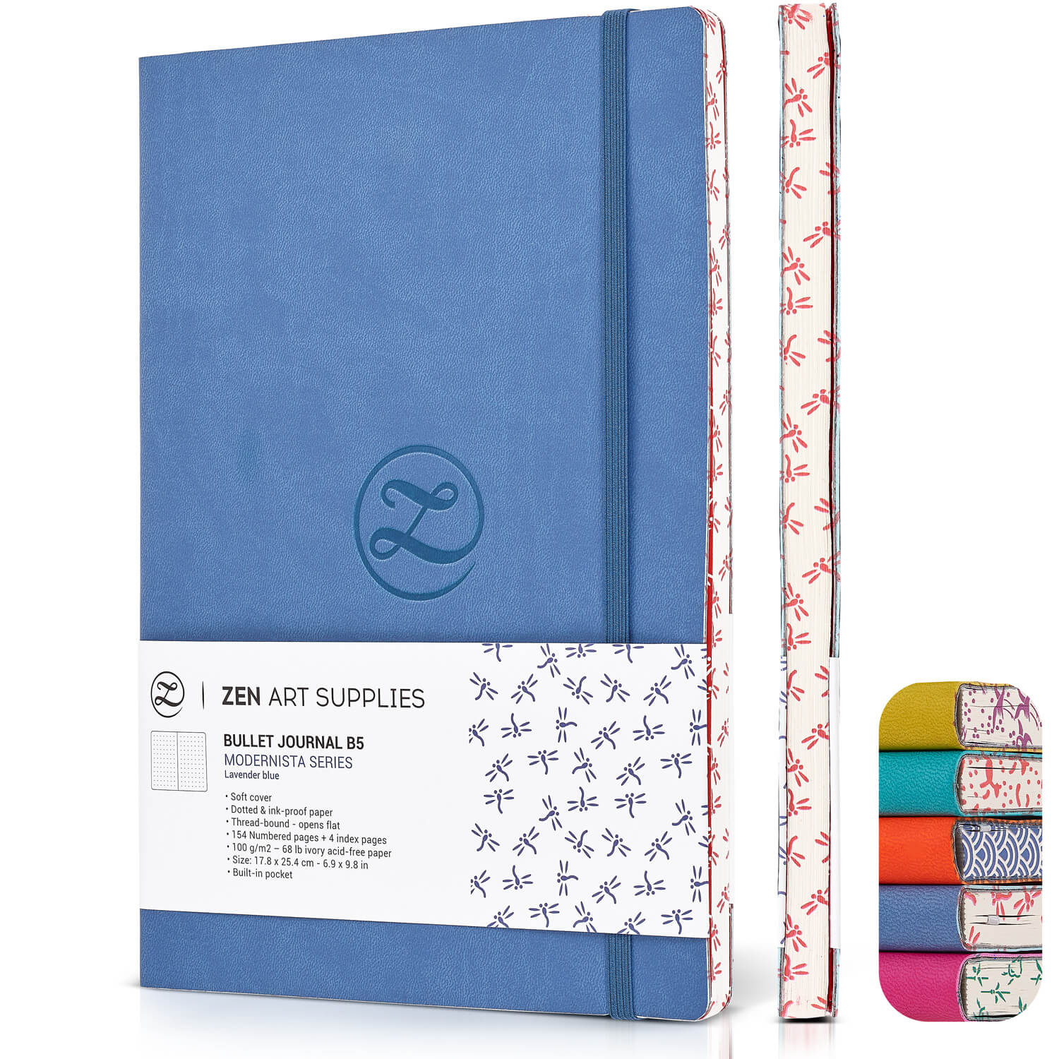 3 Pack A5 Spiral Bullet Dotted Journal with 120gsm Thick Paper