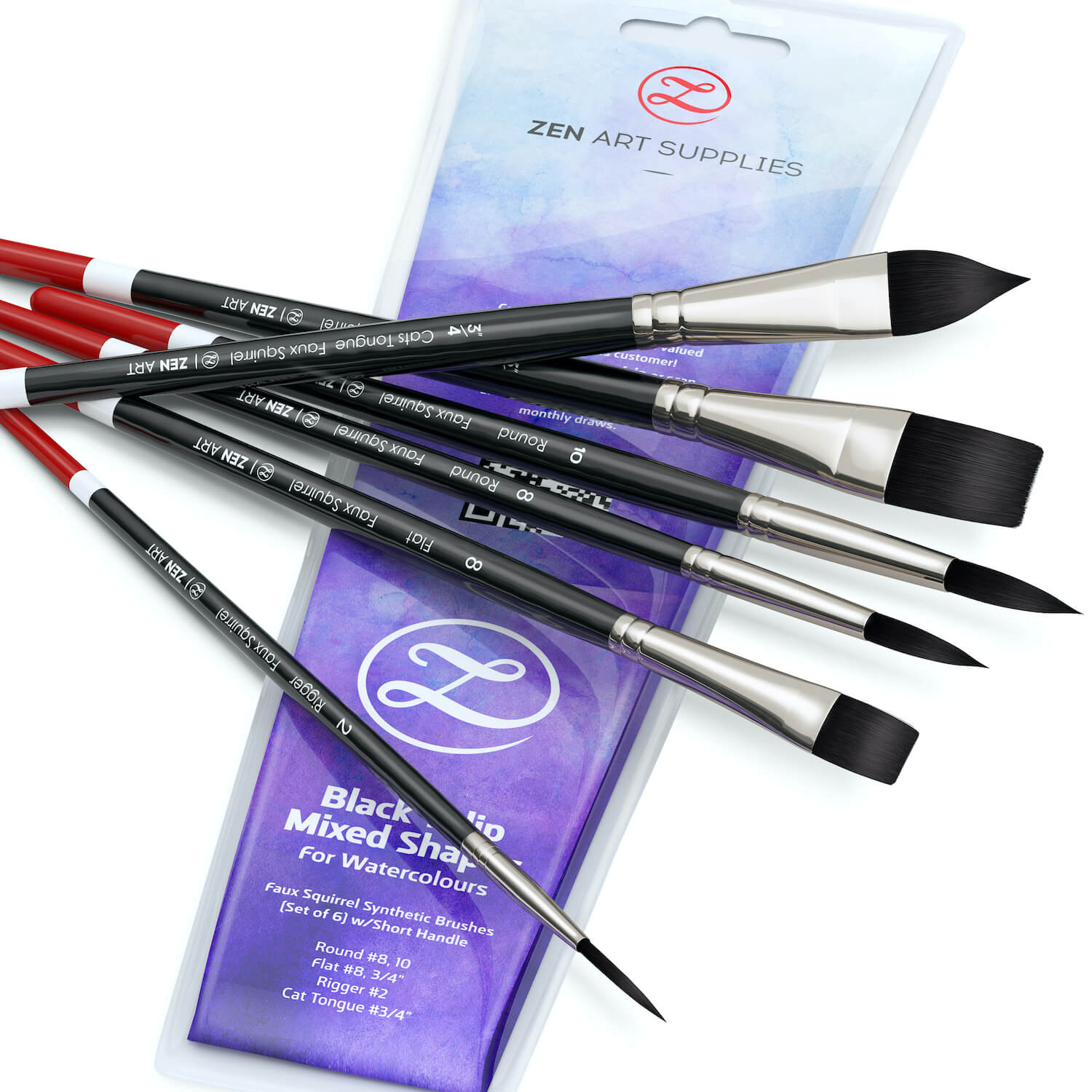 BEST Watercolor PAINTING BRUSHES FOR BEGINNERS  ZenART Supplies Watercolor  Brush Set Review 